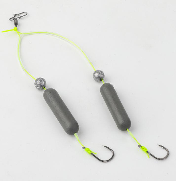

Outdoor Fishing Rig Double Hook with Iseami Size 8 Hooks Durable Nylon Line Strong Knot Fishing Tackle for Freshwater and Saltwater One Size зелений