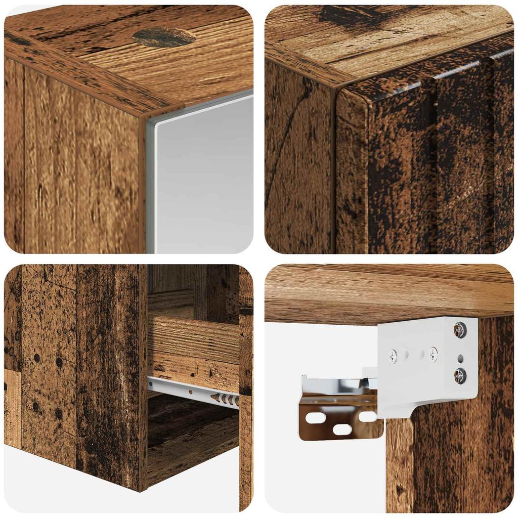 Bathroom Cabinet Set 5 pcs Reclaimed Wood Look 43 x 16 x 62.5 cm