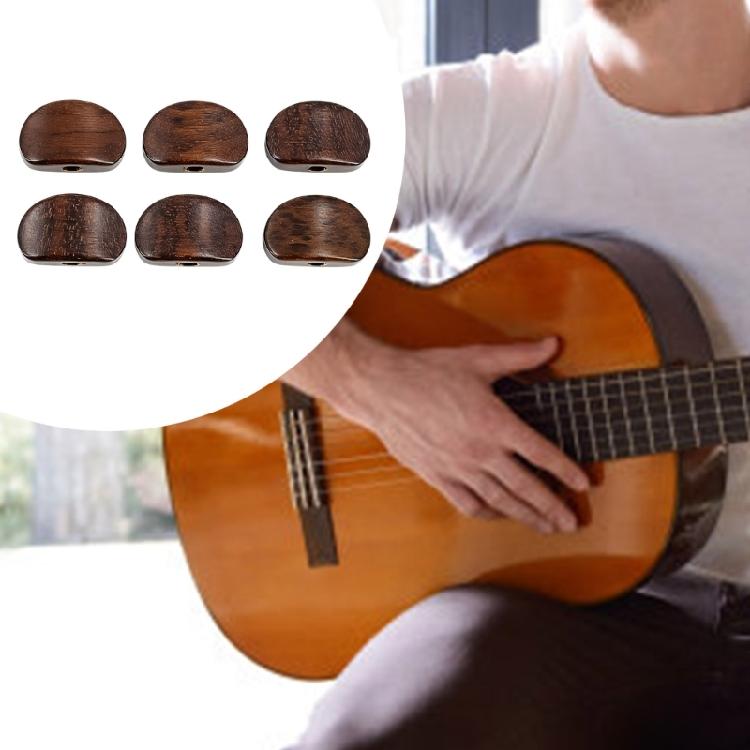 Wooden Guitar Tuner Parts, Set of 6 Button Handles for Guitar Owners and DIY Repair Maintenance Work Set Use Plan