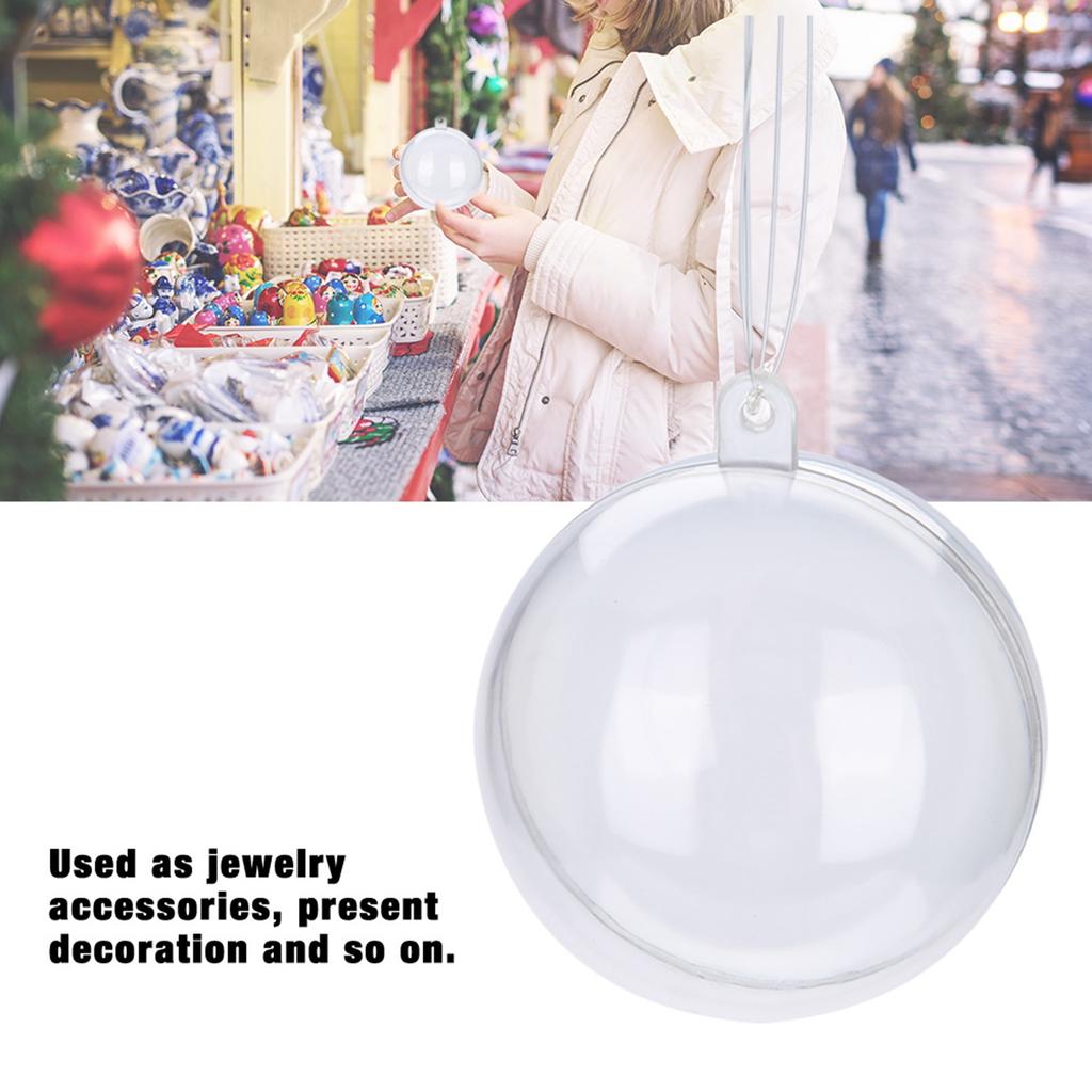 20Pcs Fillable Clear Plastic Ball Wedding Christmas Decoration Ornaments (10cm)