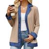 Women's Denim Blouse with Lapel Collar and Button Front - Loose Fit Long Sleeve Casual Top