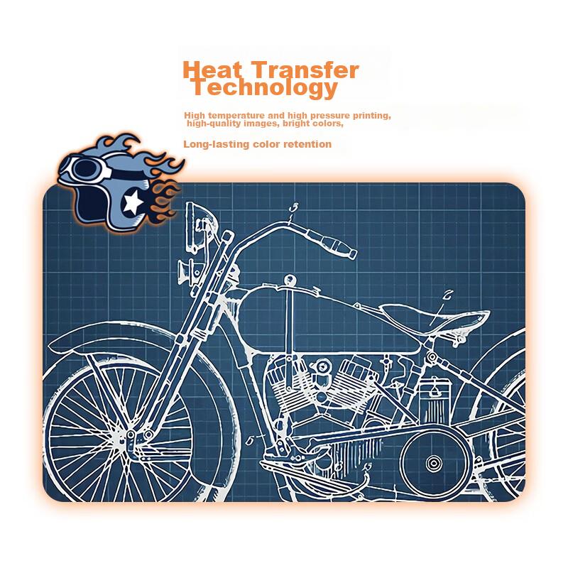 Mauspad, Einfarbige Spezielle Kleine Computertischmatte, Glatte Gewebte Kante mit Verdickter Anti-Rutsch-Basis, Vintage-Motorrad-Design, 300x250x3mm