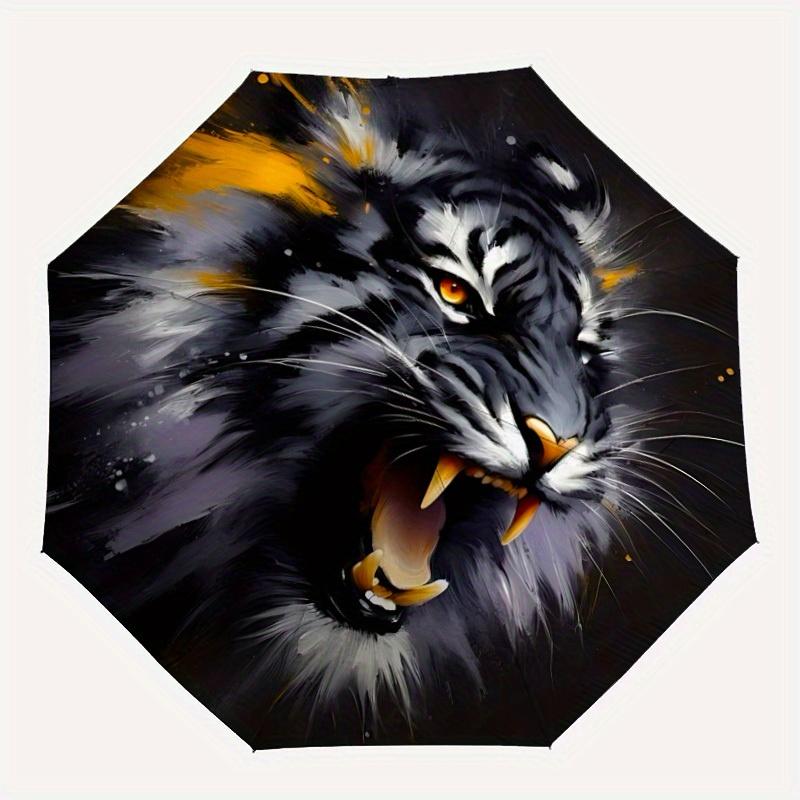 

1pc Tiger Face Automatic Open/close Folding Umbrella, Compact Portable Travel Umbrella,Durable Construction yy250814149
