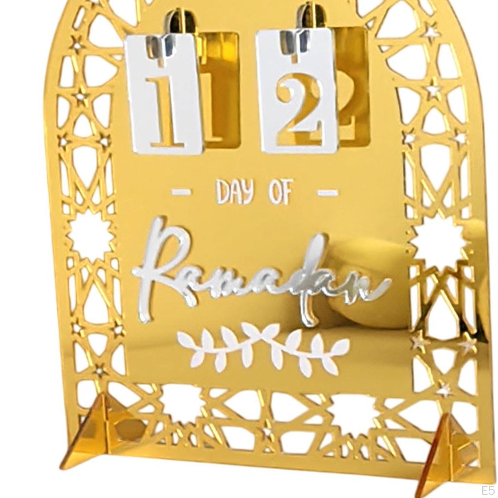 Acrylic Eid Ramadan Advent Calendar 20x15cm Traditional Arab Crafts Desktop Ornament for Family