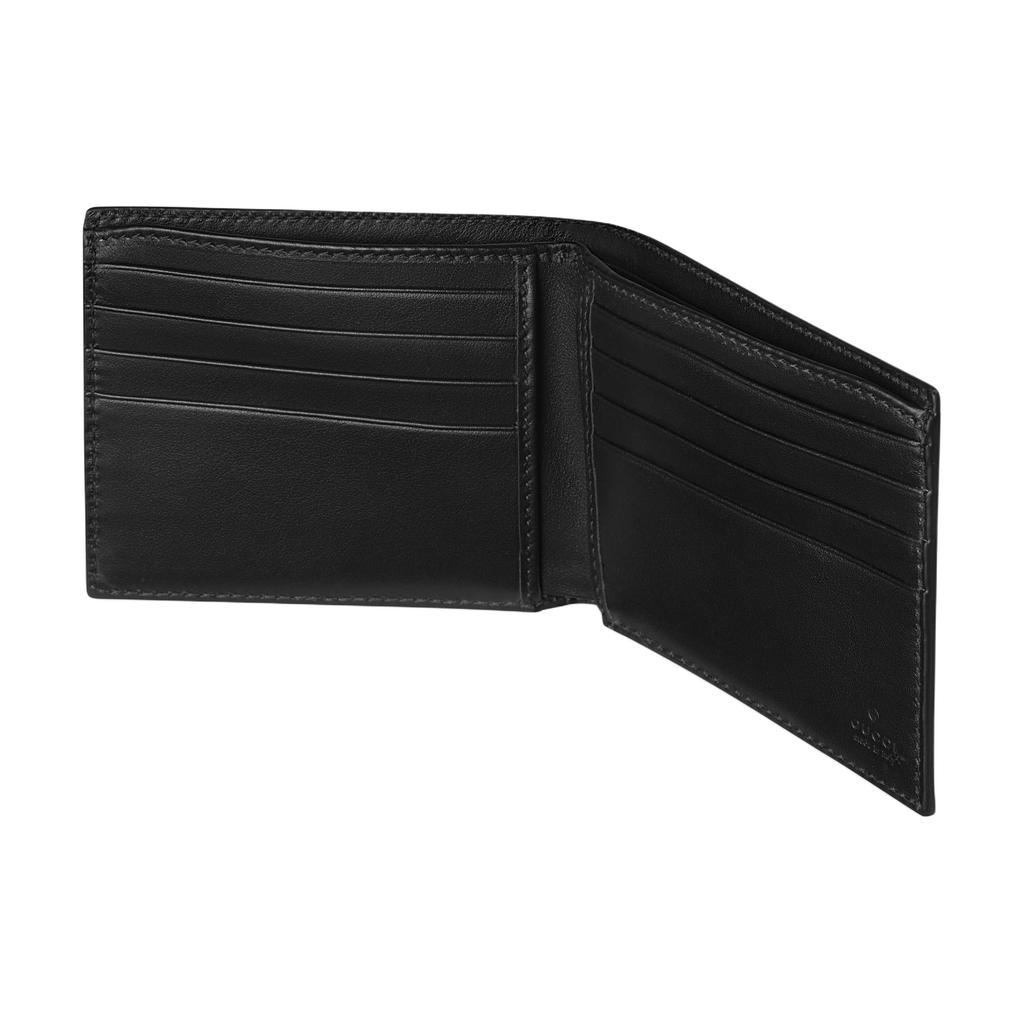 Gucci Embossed Logo Flap Leather Wallet Men wallet Black 817372-AAECS-1000