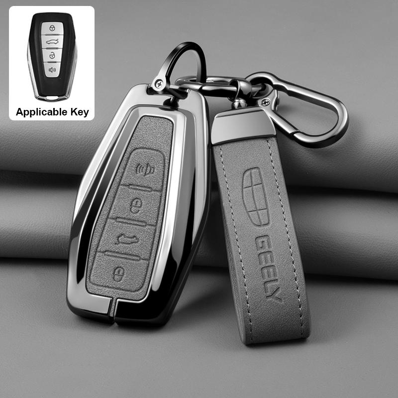 Zinc Alloy Leather Car Key Fob Case For Geely Cool Loch X6 X7 Ex7 Emgrand Global Eagle Gx7 Key Case Car Key Fob Case