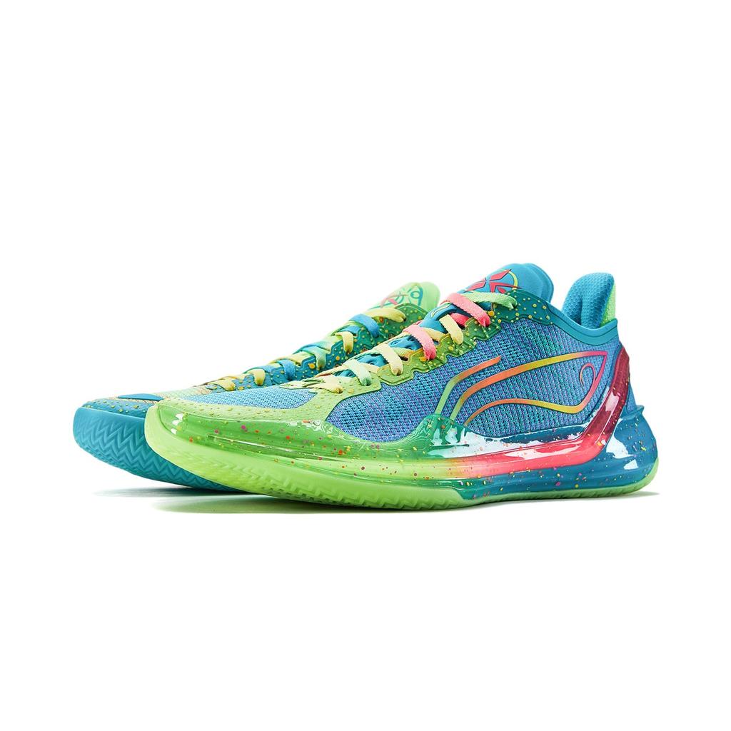 Li Ning Liren 4 V2 Low top Performance Basketball Shoes Men's Blue Green ABAU059-1