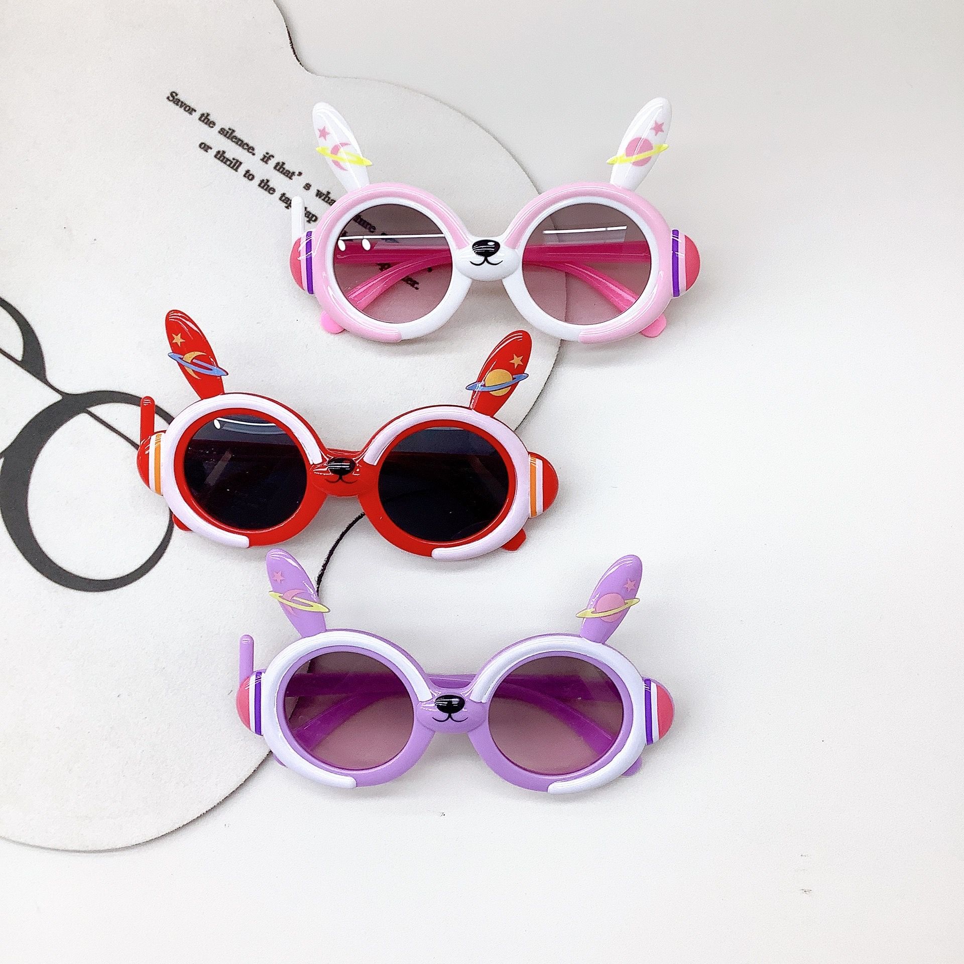 

Children S Sunglasses Super Cute Cute Rabbit Baby Sunglasses Space Rabbit Sunscreen Uv Protection Baby Glasses красный