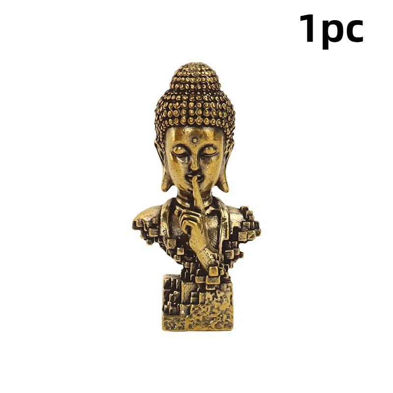1/3Pcs Brass Silent Buddhism Statue Desktop Ornament Vintage Buddhism Decoration Pocket Figure Home Office Decor