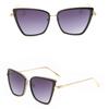 Metal Retro Oversized Sunglasses Women Sexy Cat Eye Luxury Sun Glasses Female Black Gradient Vintage Ladies Oculos De Sol