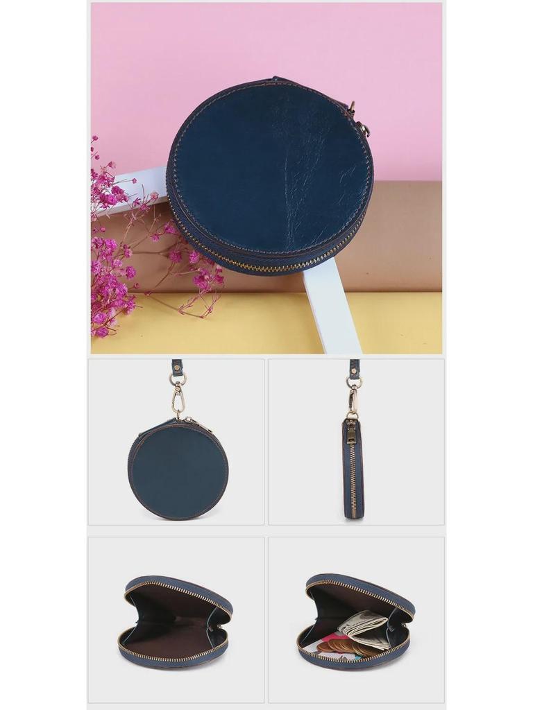 Vintage Echtleder Mehrfarbige Geldbörse und Schlüsseletui