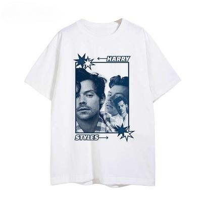 2026 Neues Harry Styles Charakter Bedrucktes Baumwoll-T-Shirt Sommer Herren- und Damenbekleidung Lässig Hip Hop Kurzarm Streetwear