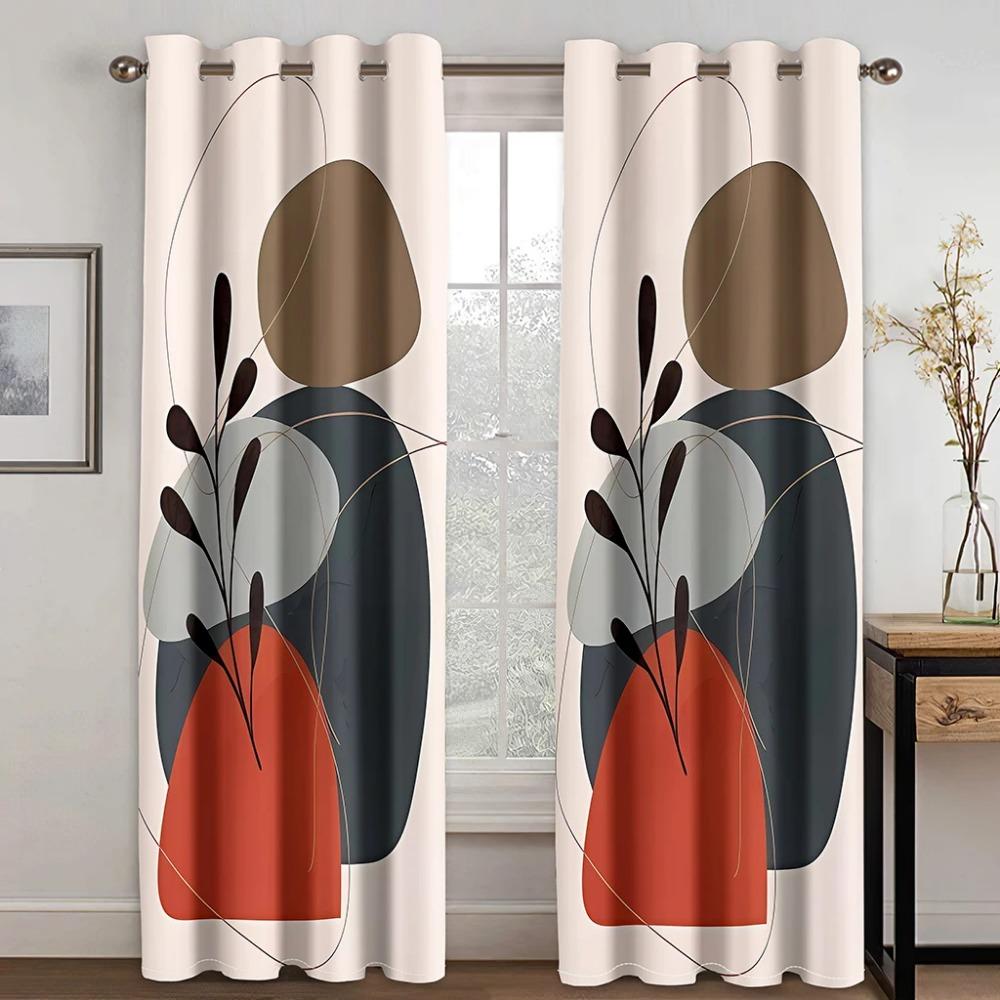 Arte Abstracto Colorido Obras de Arte Morandi Cortinas de Ventana para Niños Persianas Para Sala de Estar Dormitorio Baño Cocina Puerta Decoración del Hogar 2 Piezas