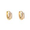Elegant Korean Double Row Zirconia Stud Earrings for Women - Silver Needle Design