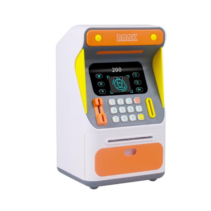 

Interactive Money Bank For Kids With Auto Bill Rolling And Coin Slot To Learn Finance Basics оранжевый