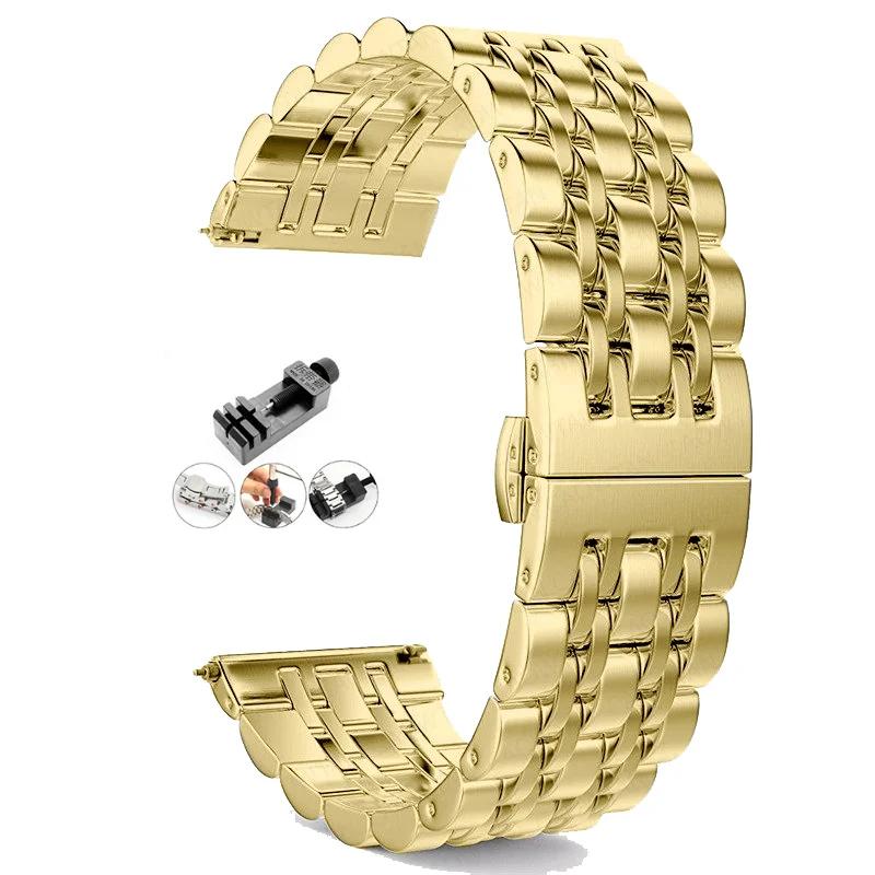 Stainless Steel band For Samsung Galaxy watch 6/5/4/Classic metal link bracelet amazfit GTS-GTR-4-3-mini-bip 3 20mm 22mm strap