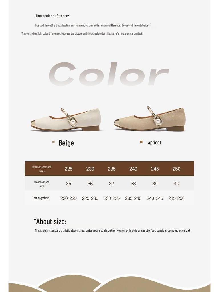 Augusden Women's 2025 Mary Jane Summer Shoes: Beautiful, Skirt-Friendly, Shallow Mouth, Leather Commuting Flats