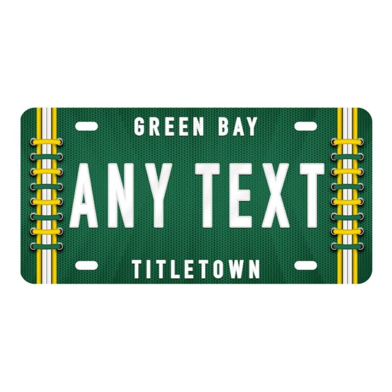 

Винтажная алюминиевая табличка Green Bay Packers Номерной знак для автомобиля Настенный декор Персонализированная M чёрный