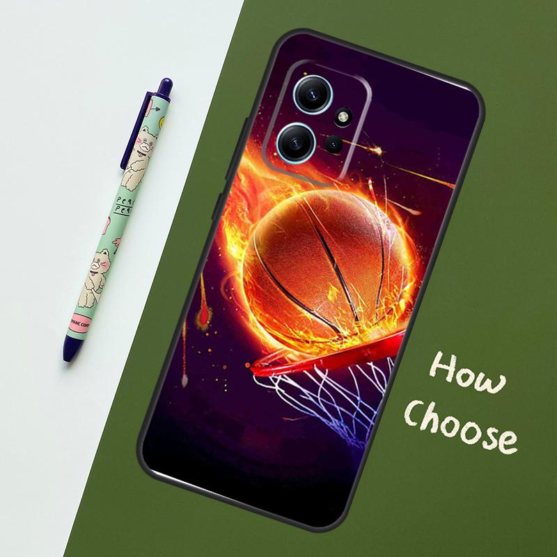 Basketball On Fire Case For Xiaomi Redmi Note 14 10 11 12 13 15 Pro Plus Cover For Redmi 15 15C 14C 12C 10C 13C