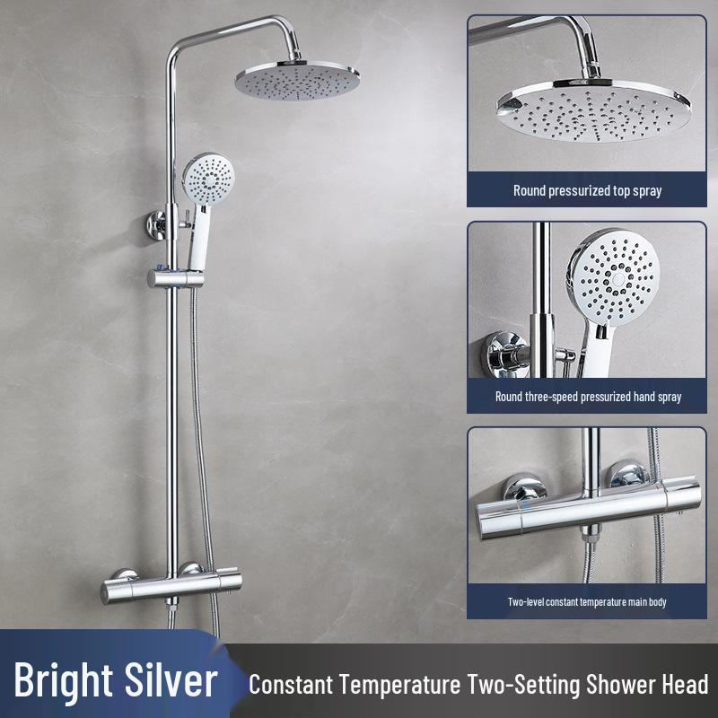 

Home Bathtub Shower Set: Pressurized Shower Head with One-Button Temperature Lock