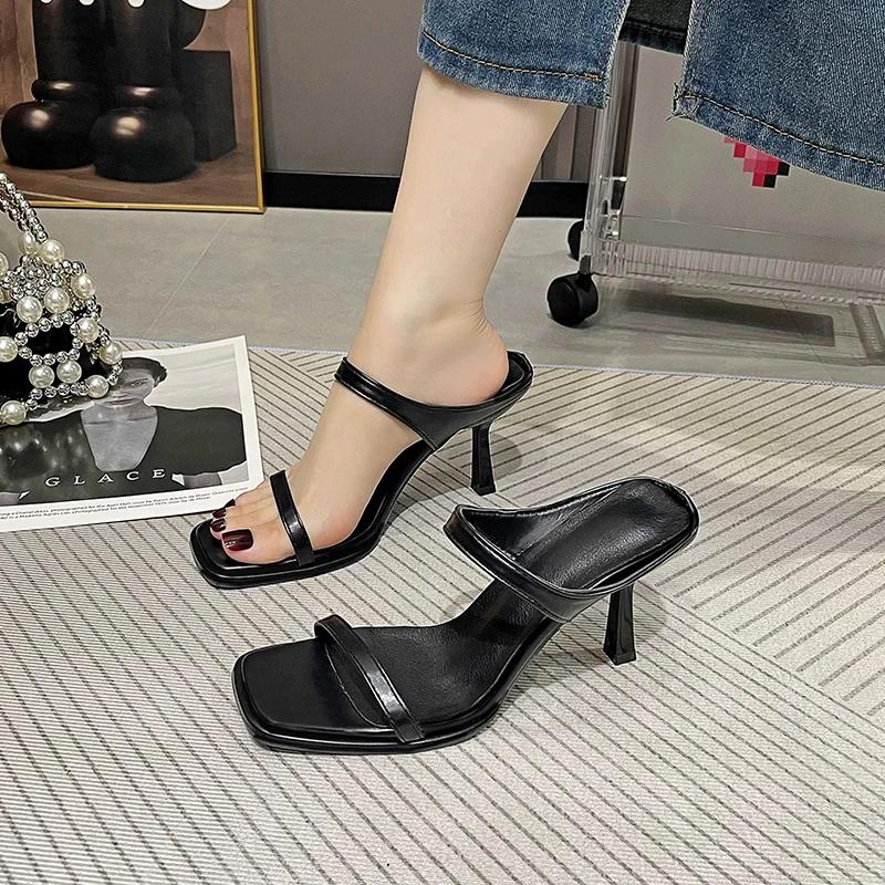 fashion 2024 Summer Street Style Woman Slippers Fashion Thin High Heels Party Stripper Shoes Ladies Elegant Open Toe Dress Sandalias