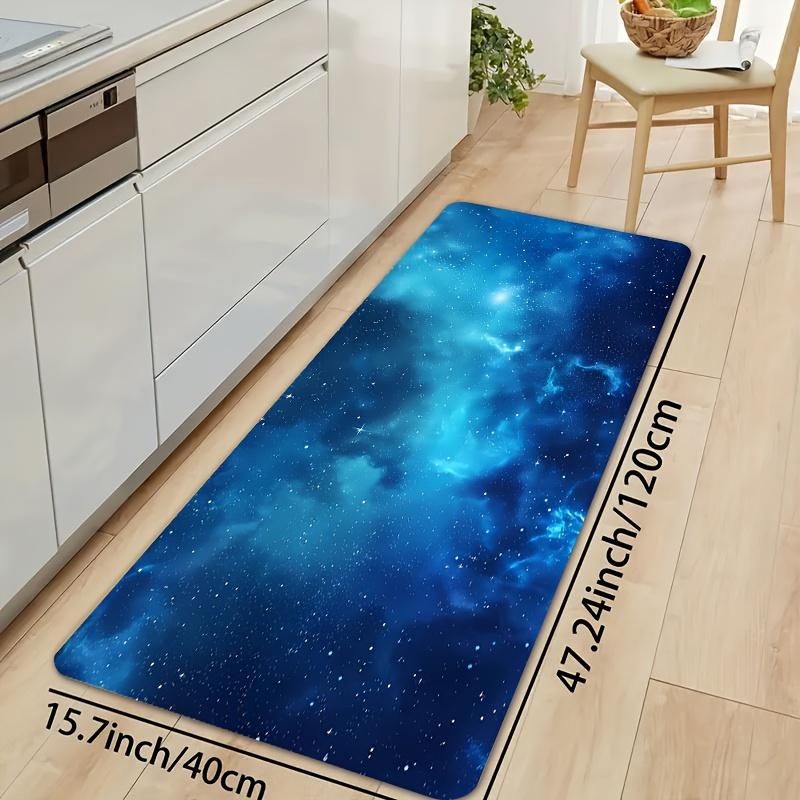 1Pcs Anti Fatigue Kitchen Rugs, Starry Sky  Print Waterproof Non-Slip Thick Cushioned Kitchen Mat Heavy Duty Comfort Standing Mat for Kitchen