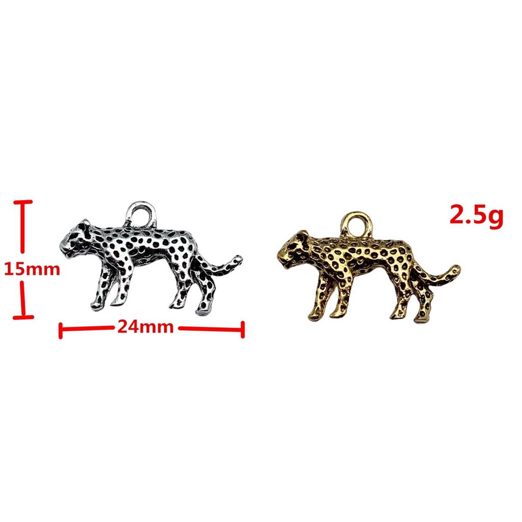 Retro Leopard Charms Metal Animal Pendants For Jewelry Making Handmade Supplies
