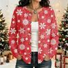 Women's Long Sleeve Christmas Print Cardigan Stylish Knit Outerwear for Winter Holidays