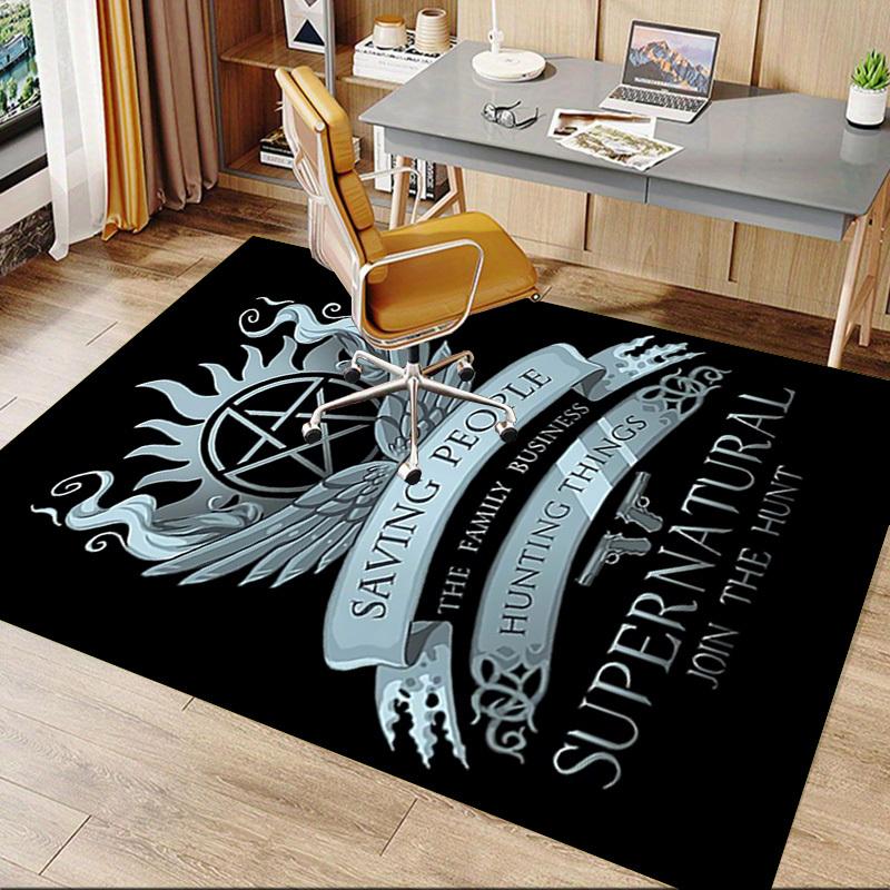 1pc SUPERNATURAL JOIN THE HUNT Home Office, Durable Polyester Floor Mat with Easy, Office Decor, Urban Style, Nonslip Backing