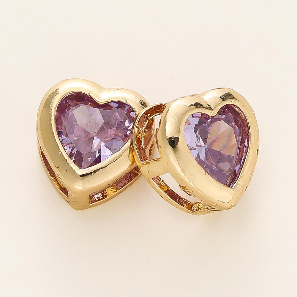 46Pcs 18K Gold Color Plated Brass Ellipse Cuboid Heart Beads With Zircon For Diy Bracelet Necklace Jewelry Making Accessories