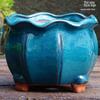 Yixing Zisha Coarse Pottery Flower Pot with Feet: Large Ceramic Succulent Planter for Green Plants & Flowers.