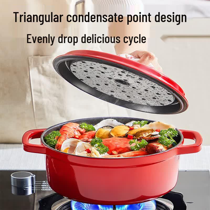 COOKER KING Cast Iron Enamel Soup Pot