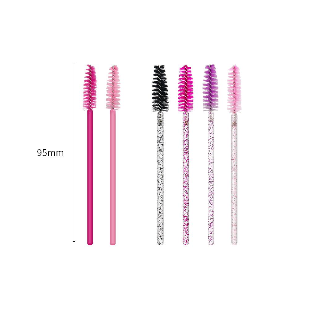 ANNAFRIS 1Pack 50Pcs Disposable Eyelash Brush Soft Head Crystal Eyebrow Brush Lash Extension Brush Mascara Wand Makeup Tool