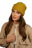 Women' Woolen Hat with a Turn-Up in Lime Color Kamea-Krokus