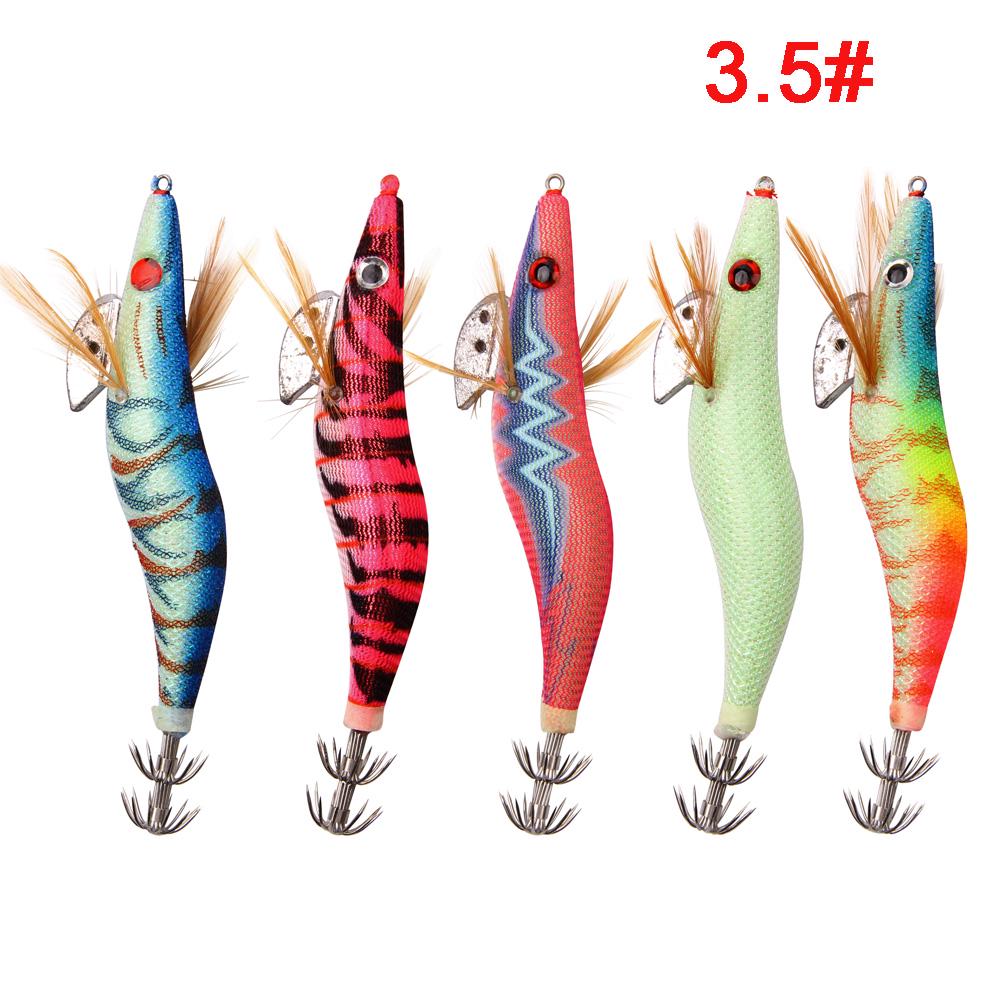 5 Leurres De Pêche En Bois - Crevettes 9.5g Pour Poulpe/calamar - HENGJIA