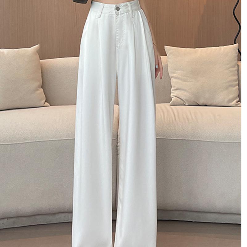 

Двухцветные джинсы палаццо из ткани Tiansi для женщин на лето, тонкие, с высокой посадкой, драпированные, облегающего дизайна, из ледяного шелка, с прямыми штанинами до пола XXL