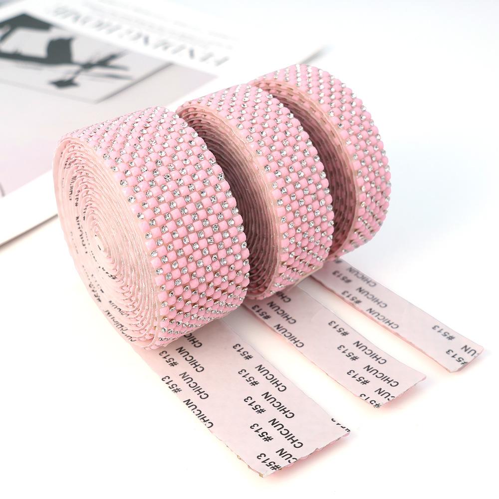 10Yard Rhinestone Ribbons Spacing Self Adhesive Glitter Crystal Diamond DIY Arts Car Wedding Party Festival Gift Decoration