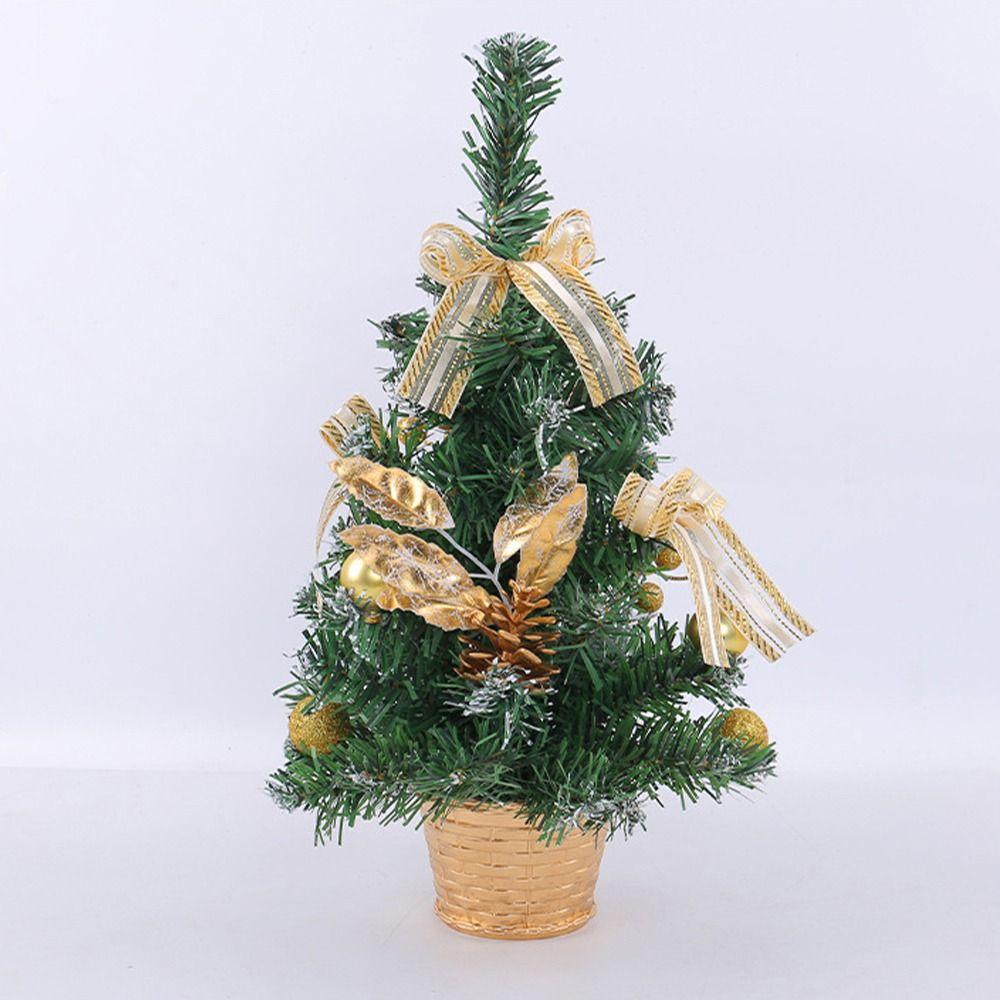 Shiny Christmas Tree Ornaments Colorful Artificial Xmas Pine Tree Festival Desktop Ornaments