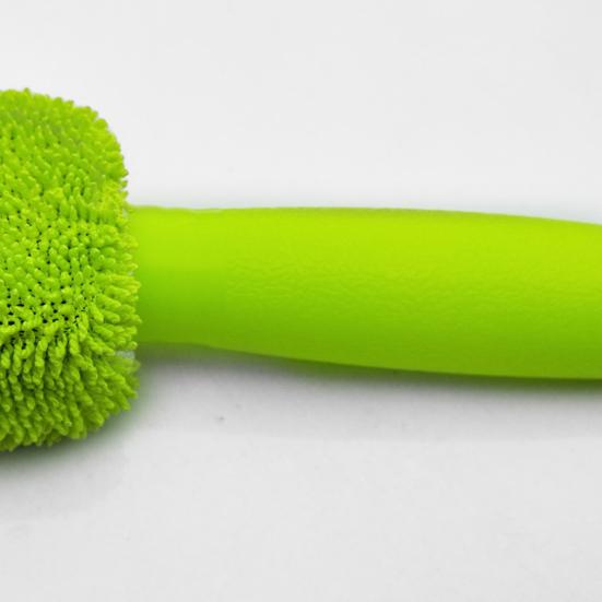 Microfiber Tire Brush with Long Handle Car Wheel Cleaning Tool with Soft Bristles Scratch-Free Essential Auto Detailing Accessory