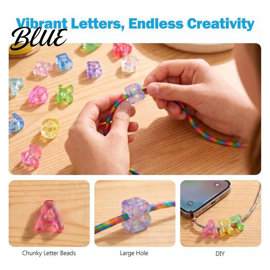 Bulk Letter Beads for Party Favors 26Pcs A to Z Acrylic Alphabet Beads Chunky Large Crafting Accessories Luggage Tags Colorful DIY Keychains