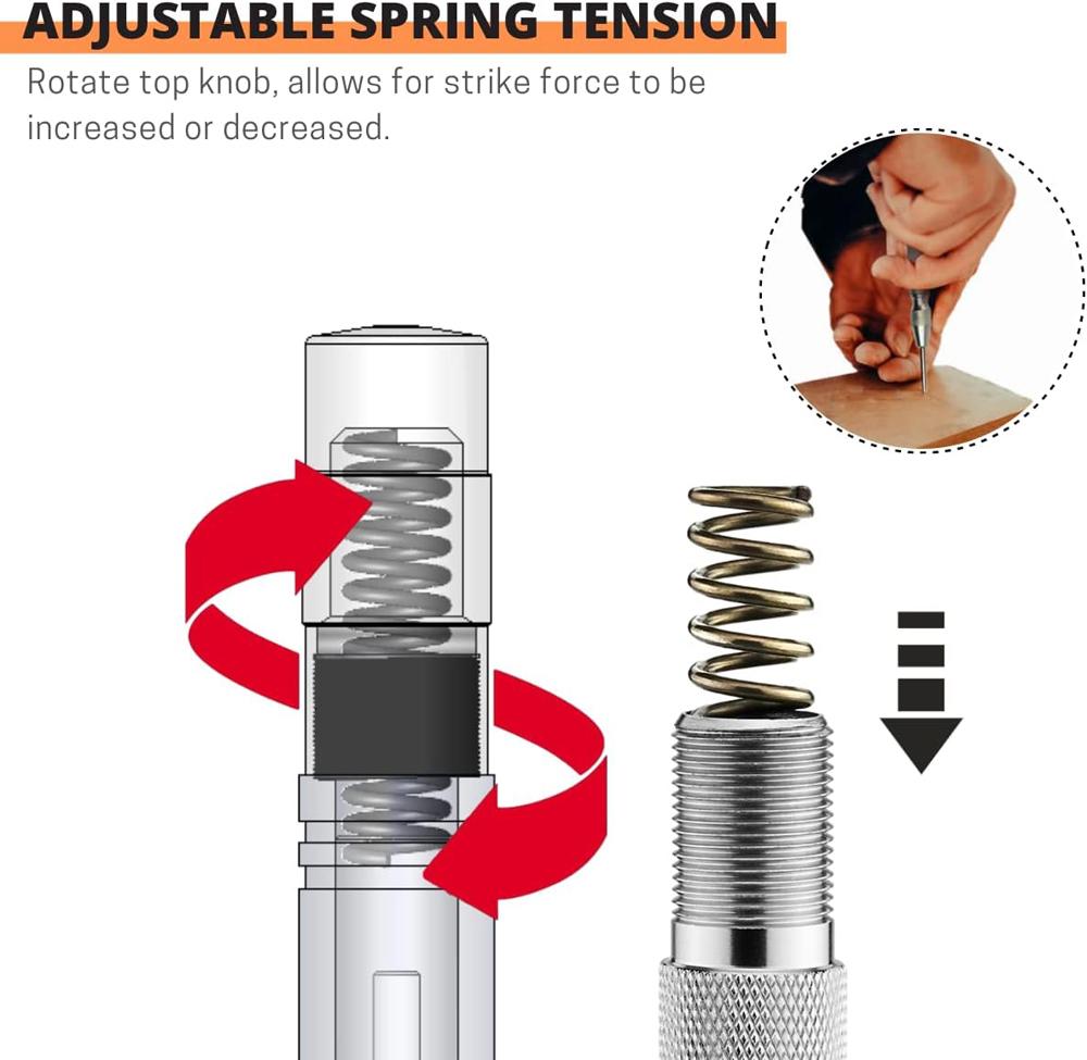 Automatic Center Punch Locator Window Breaker Woodworking Punch Metal Drill Tool Automatic Punch Hand Tools for Glass Metal Wood