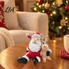 Festive Figurine for Shop Display Christmas Santa Claus Figurine, Resin Elk Statue, Cute Eve Gift Friends Holiday Desktop Decoration Home Tabletop