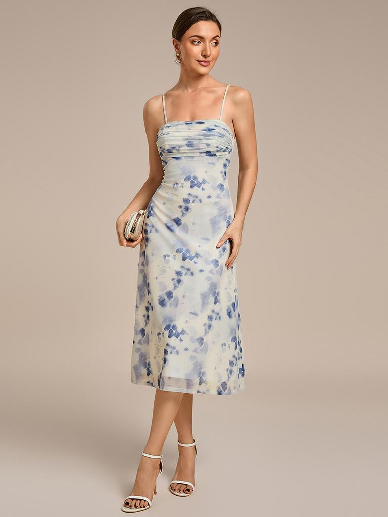 Ever-Pretty Women's Floral Sleeveless Adjustable Multiway High Stretch Midi Wedding Guest Dress