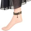 Kvinner Vintage Black Floral Lace Ankelkjede Ankel Sandal Armbånd Foot Barfoot