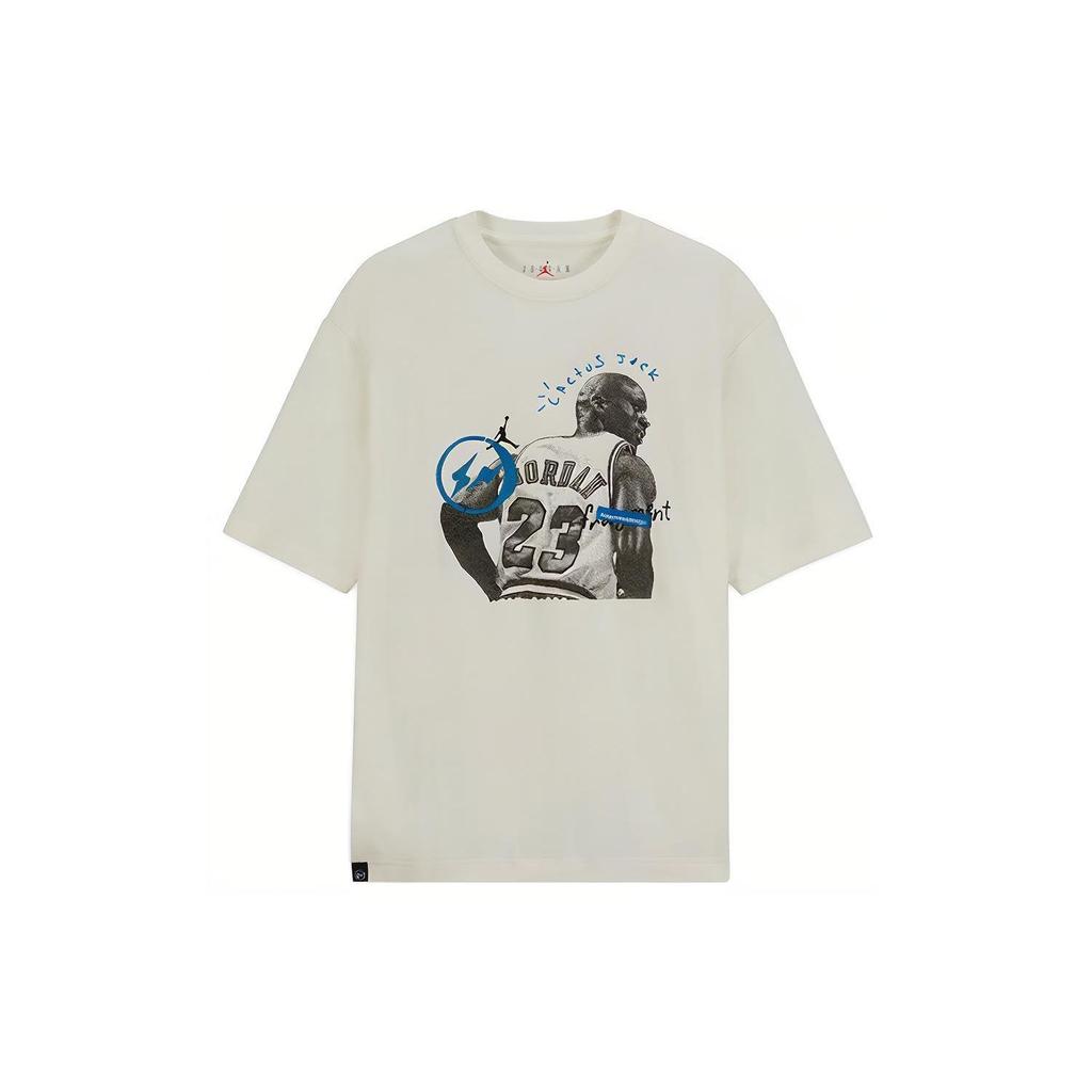 Air Jordan X Travis Scott X Fragment Design T-Shirt White Men Tops DJ0619-133