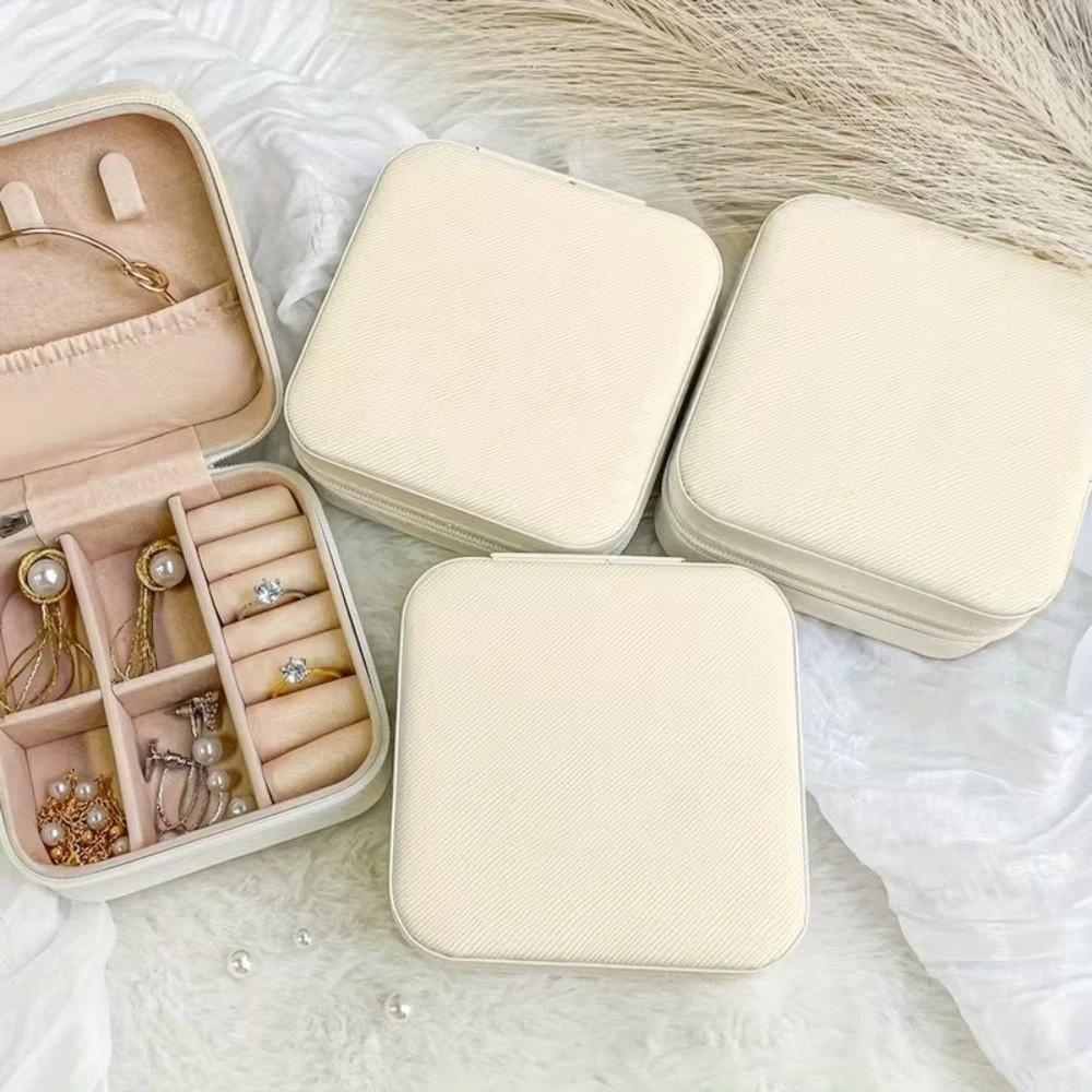 PU Leather Jewelry Organizer Box Square Jewelry Display Box Durable Jewelry Storage Box Girls
