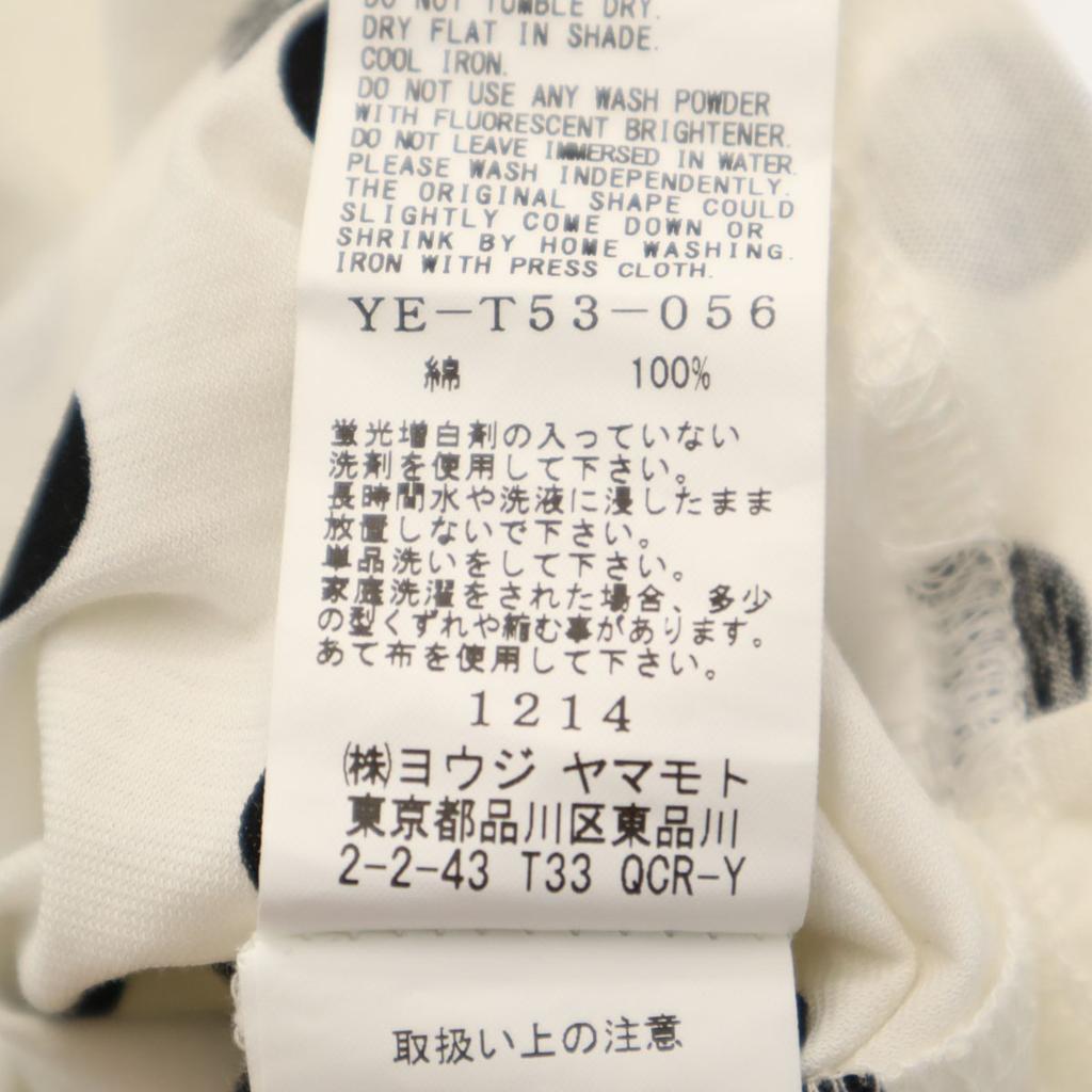 Y's made in Japan Reverse Print Dot Pattern Short sleeve T-shirt Women Used