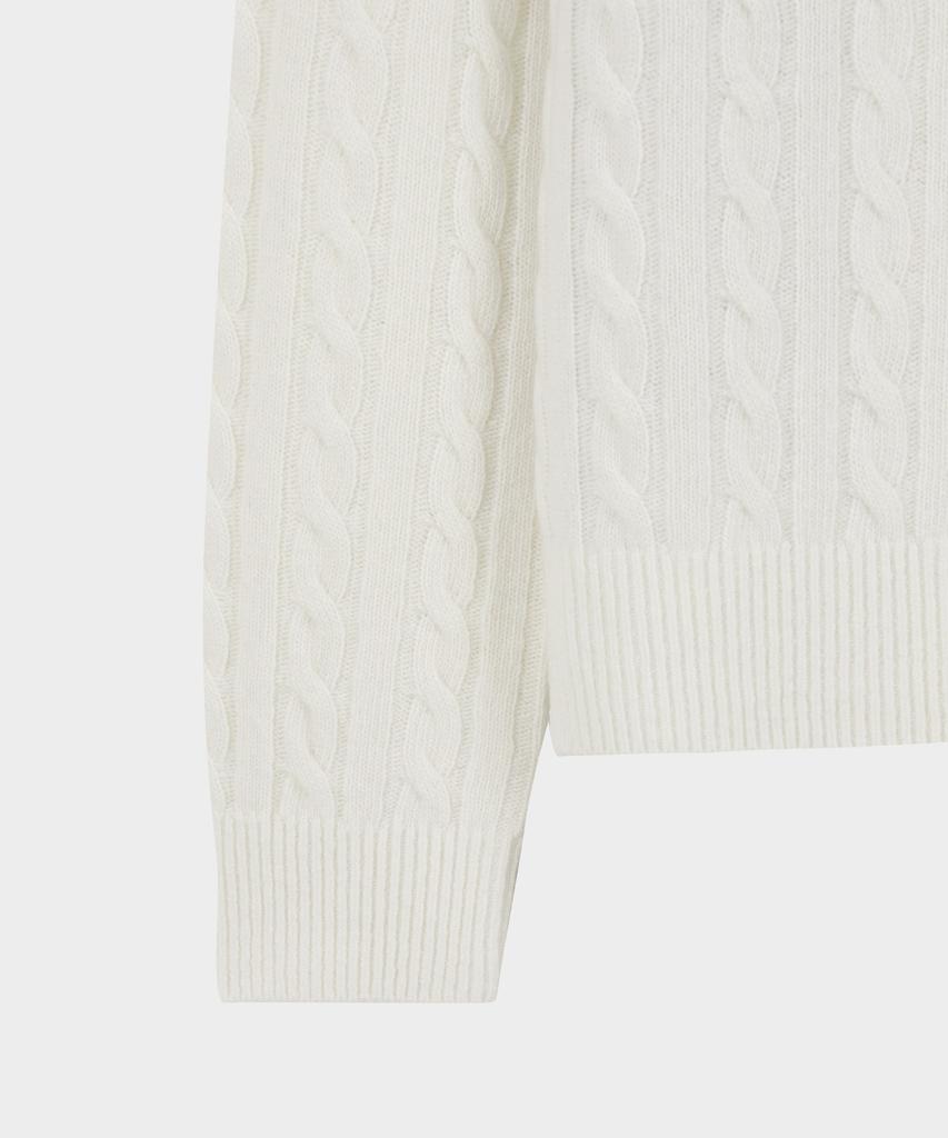 BROOKS BROTHERS [Women'S] Wool Cable Sweater (Ivory) (Bbwrwbf401)