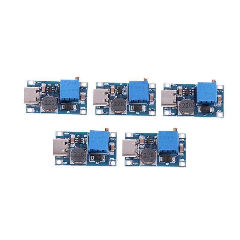 5Pcs Boost Module Mt3608 Type C Step Up Converter Dc-Dc 2A Boost Regulator Voltage Converter Board Type C Power Supply Module