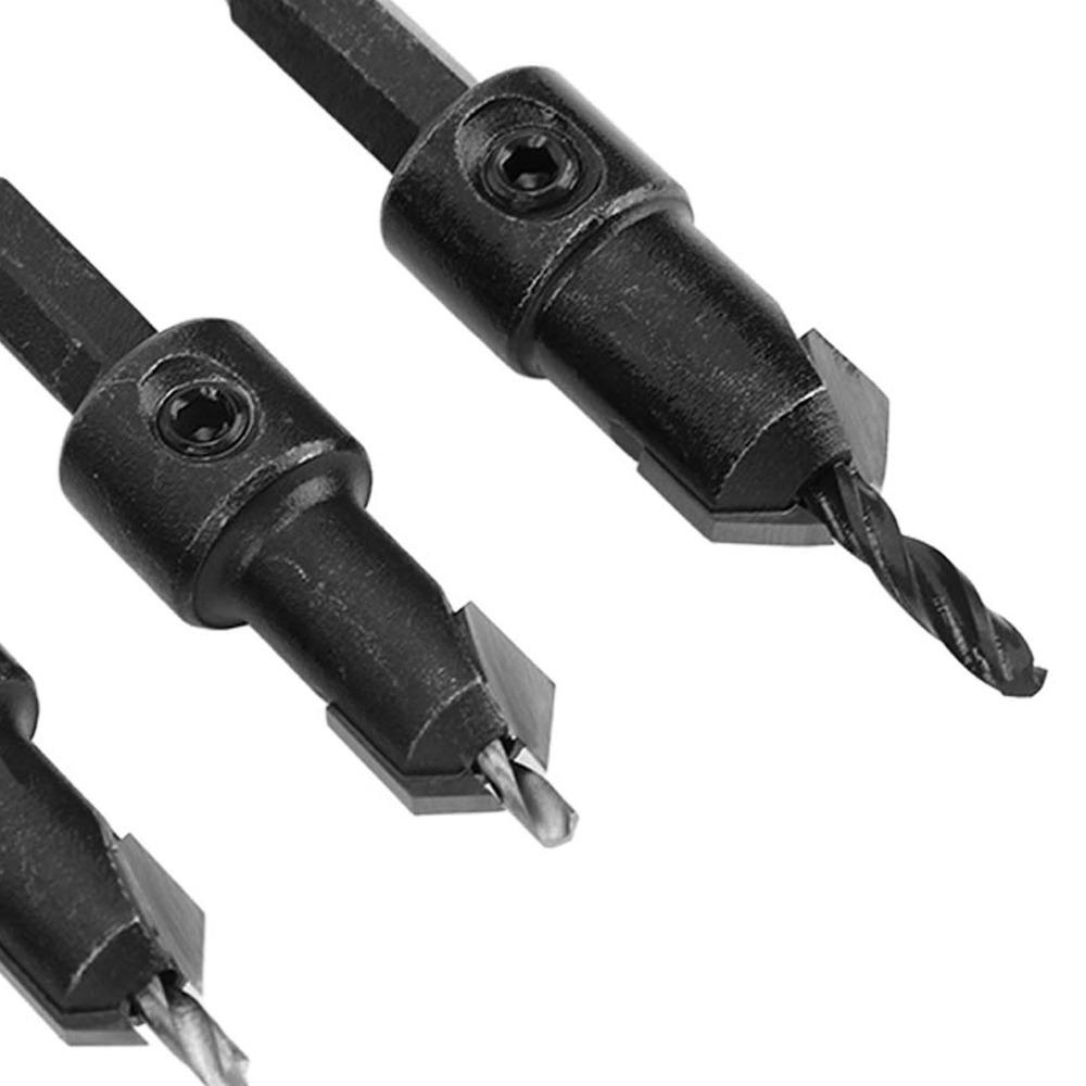 4pcs Adjustable Depth Hex Shank Drill Bit 4 Piece Set Pilot Drill Bit  Woodworking